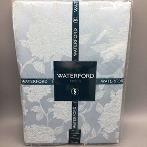 WATERFORD Blue Hydrangea Jacquard Tablecloth 70x84 Formal Floral Easter Spring